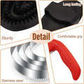 Chengu 2 pcs Reversible Stainless Steel Curry Comb with Rubber Curry, Black