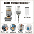Automatic Pet Food Water Dispenser, Auto Gravity Pet Feeder Water Bottle Set for Crate Cage for Puppy Cat Rabbit Guinea 