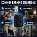Dog Bark Deterrent Device, 4-Emitter No-Shock Dog Trainer with Automatic Detection, 3 Modes, 50 FT Remote Control, 10–30
