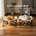 PETKARAY Foldable Sisal Cat Scratcher Bed, Sisal Scratching Pad with Raised Metal Frame, Elevated Cat Hammock Chair for Indoor Cats