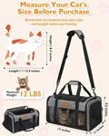 PETUX Airline Approved Pet Carrier - 17x11x9.5 in, Underseat, Top & Side Entry, Soft Sided Cat Carrier for Small Cat Up to 12 lbs with Breathable Anti-Scratch Mesh for Travel & Vet - Grey