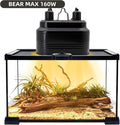 MECESOR Dual Reptile Lamp Fixture with Independent Switches, UVB & Basking Bulb Holder for Glass Terrarium Habitat - Rep