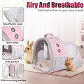 Back Expandable Backpack for Small Animals, Portable Travel Bag Breathable Pet Carrier Cages for Bunny, Guinea Pig, Bear