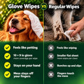 Petazy Pet Glove Wipes for Dogs & Cats – Hypoallergenic Thick Cleaning Gloves with Aloe & Coconut Oil for Paws, Face, Ears & Butt, Instant No Rinse Grooming Wipes to Deodorize and Hydrate, 25 Pack
