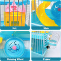 Tfwadmx 2-Tier Portable Dwarf Small Hamster Carrier Travel Cage,Blue