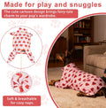 Dog Pajamas for Large Dogs, Soft Stretchy Lightweight Dog Onesie with Red Heart Print, Full Body Dog PJs for Anti-Sheddi