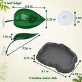 Tree Frog Tank Accessories Water Dish, 4-Piece Leaf Perch Set (Decor Bowl)