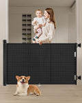 Miumoon 71 inch Retractable Baby Gates 34 inch Tall, Retractable Gate with Reinforced Strip Design to Prevent Crawling Through, 6 FT Retractable Dog Gate for Stairs, Doorways, Hallways, Indoor/Outdoor