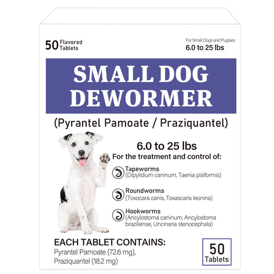 De-Wormer for Puppies and Small Dogs, Dewormer Chewables, (pyrantel pamoate/praziquantel) Controls Tapeworms, Roundworms & Hookworms, Easy to Administer Canine Worm Treatment