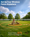 LYZPET 3-in-1 Wireless Dog Fence System: Ultra-Precise ±1Ft, Electric Shock Fence Featuring Indoor Barrier & Remote Training, IPX7 Waterproof Collar, 3 Correction Modes, 15+ lbs Dogs