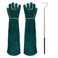 Surfante Animal Handling Gloves Bite Proof with 40inch Collapsible Snake Hook,Suitable for Falcon Dog Cat Bird Reptile Snake