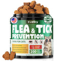 Flea and Tick Chews for Cats - 200 Soft Chews Natural Flea Tick Support for Cat All Breeds & Ages - Nourishes Skin & Coat Health - Energy Support - Chicken Flavor Soft Chew