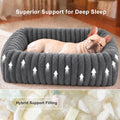 FURTIME Dog Bed for Small Dogs, Washable Orthopedic Dog Bed with Removable Cover, Rectangle Soft Calming Sleeping Puppy Bed Durable Pet Cuddler with Anti-Slip Bottom, Grey, S (20"x19"x6")