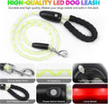 YFbrite 6Ft Light Up Dog Leash, LED & Rechargeable USB-C, 15 Flashing Modes, Waterproof Reflective Dog Leash for Night W