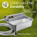 Automatic Water Dispenser for Dogs 2 Gallons, 304 Stainless Steel Dog Water Bowl Dispenser for Farm Chicken Pets Indoor&Outdoor Dog Waterer Feeder Fit 3/4'' GHT Faucet Auto Filling Wide Drinking Area