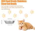 ARGCONNER 6 Pcs Stainless Steel Cat Bowls, Metal Cat Bowls Whisker Friendly, 5.5Inch Shallow Wide Cat Food Dishes, Replacement Basic Cat Plates