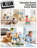 2K Alarm Clock Camera,5G&2.4G WiFi Wireless Indoor Camera Clock,Cameras for Home Security,AI Human Detection,Color Night