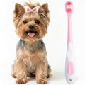 MoonyMars Small Dog Toothbrush, Puppy & Cat Tooth Brushing Kit, Ultra Soft Head Teeth Brush for Kitten & Tiny to Medium Pet, Doggy Toothbrushes Deep Dental Clean, 1 PCS, Pink