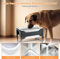 3 Gallons Elevated Large Dog Water Bowl, 4 Height Adjustable Stainless Steel Raised Dog Bowls with Stand, Indoor Outdoor Pet Water Bowl Relief Joint Pressure Pet Dishes for Dogs Easy Clean