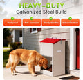 KHEARPSL Galvanized Automatic Dog Feeder Large Breed Dog Food Dispenser for Large Dogs, 25lbs Outdoor Pets Feeder Gravity Food Feeder