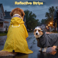 DENTRUN Dog Raincoat Poncho Waterproof Reflective No-Sleeve Hood Leg Straps
