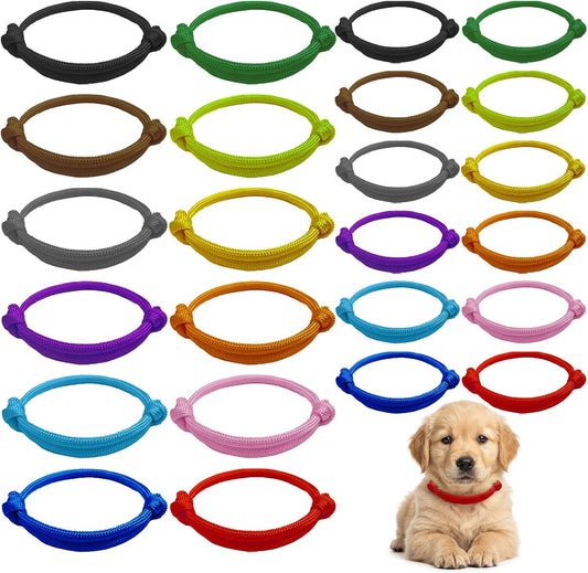 24Pcs Whelping Collars for Puppies, 2 Sizes Adjustable Puppy ID Bands