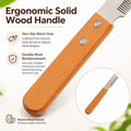 Dog Hand Stripping Knife, Fine-Tooth Tool for Wiry Coats, Wood Handle