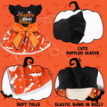 Dog Halloween Outfit Adorable Ruffle Dog Halloween Dress with Elegant Bowknot Tulle Puppy Clothes for Small Medium Dogs 