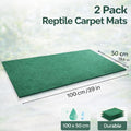 HERCOCCI 2 Pack Reptile Carpet, 39’’ x 20’’ Terrarium Bedding Substrate Liner Reptile Cage Mat Tank Accessories for Bear