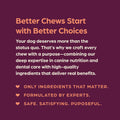 Chewsday, Dog Treats, Rawhide Free Chew Bones, 3 Count, Real Ingredients