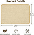 pingping-go Cat Scratch Mat,23.6 X 15.7 Inch, Natural Sisal Cat Scratching Mat with Jute Border,Protect Sofas, Carpets,Floor, and cat Paws,Beige,1Pack