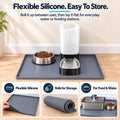 Silicone Pet Water Mat, 23.6 x 19.7 in Raised Edge Dog Bowl Mat