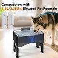 UPSKY 8.5L Elevated Dog Water Fountain with 4 Heights Adjustable, 5 Filters