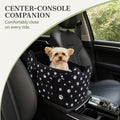 Center Console Dog Car Seat Safe Travel for Small Dogs Under 15 lbs Detachable Washable Pet Carrier with Storage Pockets