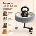 Chumajor Cat Desk Bed - 360° Rotating & Adjustable, Supports 50 lbs, Soft Faux Fur with Dual-Sided Reversible Mat, Modern Indoor Cat Nest Furniture for Office Desks and Game Tables, Island Table