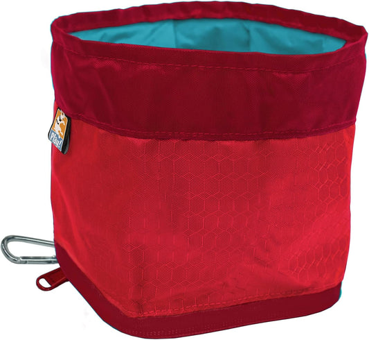 Kurgo Zippy Bowl Collapsible Travel Dog Bowl, 48 oz, Barn Red