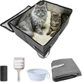 CloudValley Portable Extra Large Travel Litter Box for Cats with Zipped Lid