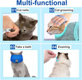 Kritkin 9 Pcs Cat Bathing Bag Set Cat Shower Bag Anti Bite and Scratch for Pet Grooming Washing Brush Comb Muzzle Nail Clipper Nail File Tick Tool(Blue, Turquoise)