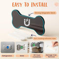 Dog Feeding Reminder Supplies with Magnet, Bone-Shaped Design Brushed Silver, Acrylic Pet Nursing Schedule for Breakfast