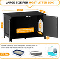 Cat Litter Box Enclosure Furniture Dog Proof, Hidden Kitty Washroom Cabinet Low Entry, Wooden Cat Boxes Enclosure Odor C