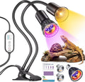 UV Reptile Heat Lamp, UVA UVB Reptile Light with Clamp and Intelligent Cycle Timer for Turtle, Bearded Dragon, Lizard an