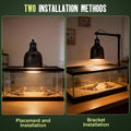 2-Pack Reptile Light Fixture 5.5in Deep Dome Reptile Lamp Fixture Heat Lamp Fixture for Heat/UVA/UVB Bulb Basking Lamp M