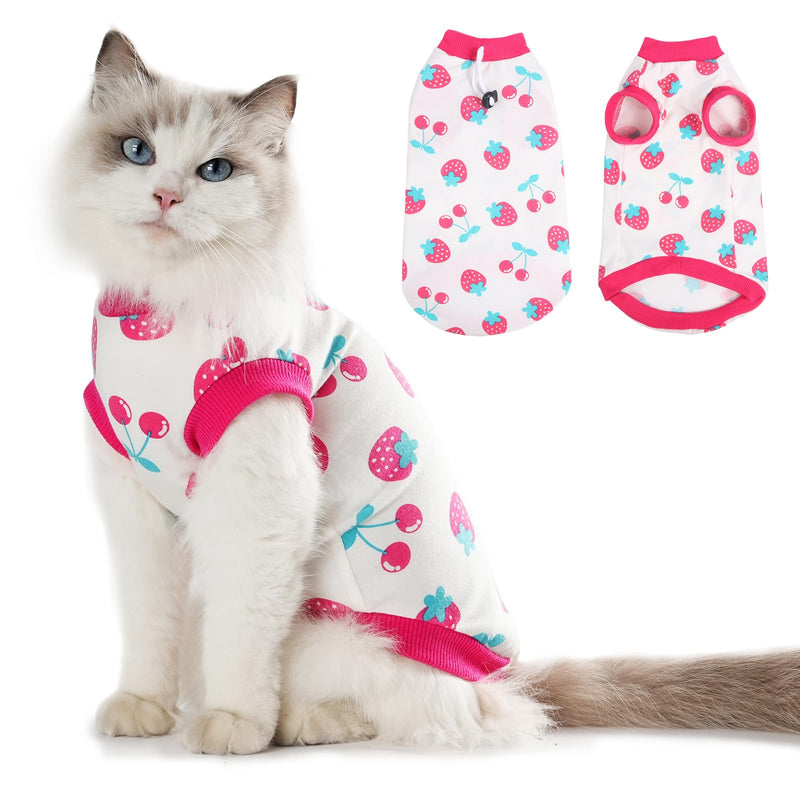 FEimaX Cat Surgery Recovery Suit Cat Onesie Shirt Kitten Clothes After Surgery Spay Surgical Cone of Shame Alternative Surgical Spay Suit for Female Cat, Post-Surgery or Skin Diseases Protection