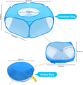 Small Animal Playpen with Top Cover, Breathable Pet Tent, Sky Blue