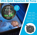 hygger Ultra Silent 1.5W Fish Bowl Aqaurium Mini Air Pump with Accessories, Oxygen Aerator Kit for Fish Tank 0.5-15 Gall