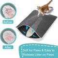 Cat Litter Mat, 35"x25" Large Kitty Litter Trapping Mat, Litter Catcher Mat for Automatic Litter Box, Dual Layer Honeycomb Waterproof Pet Rug, Mengbu(Grey)