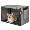 Dog Crate Cover 30 Inch, Heavy Duty Waterproof 600D Oxford Kennel Cover for Wire Cages with 1/2/3 Doors, Privacy Pet Cover with Storage Bag - Machine Washable, Indoor/Outdoor,Gray