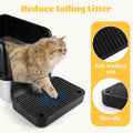 Bartuke Litter Box Step, Cat Step/Ramp/Catcher with Filter Function, Easy to Clean, Ideal for Kitten & Elderly Cats (Black)