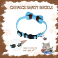 2 Pcs Boy Cat Collar with Bell Breakaway Cat Collars Cute Kitten Bow Tie Collar Adjustable Small Puppy Safety Collar Solid Color Plaid Pet Collar (Blue)