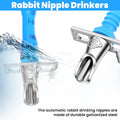 24 Pack Automatic Rabbit Waterer System Kit with 24 Drinking Nipples, 20ft Hose, Valves & Filters for Small Animal Cages